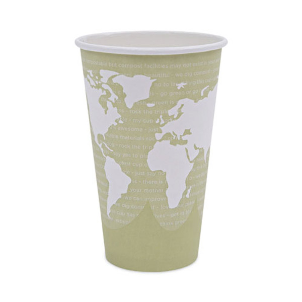 World Art Renewable And Compostable Hot Cups, 16 Oz, Paper, Tan, 50/pack, 20 Packs/carton