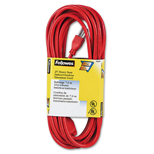 Indoor/outdoor Heavy-duty 3-prong Plug Extension Cord, 25 Ft, 13 A, Orange