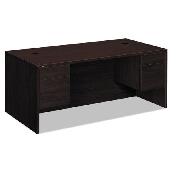 HON10593NN 10500 Series 3/4-Height Double Pedestal Desk, 72w x 36d x 29-1/2h, Mahogany