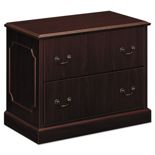 94000 Series Lateral File, 2 File Drawers, Mahogany, 37.5" X 20.5" X 29.5"