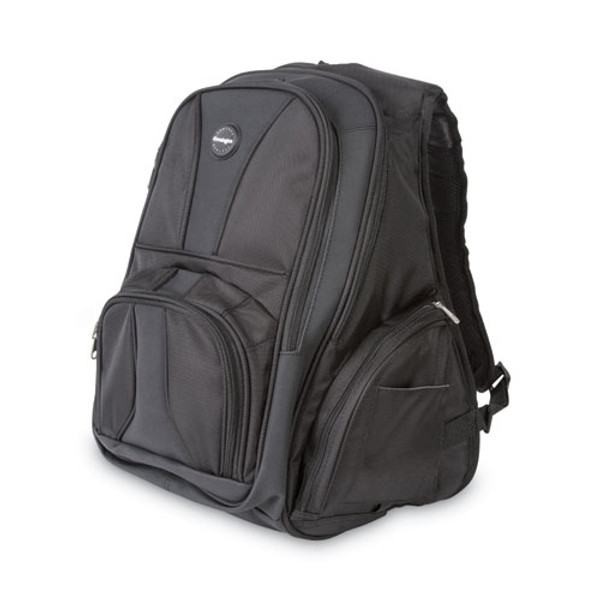 Contour Laptop Backpack, Fits Devices Up To 17", Ballistic Nylon, 15.75 X 9 X 19.5, Black