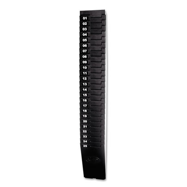 Time Card Rack For 7" Cards, 25 Pockets, Abs Plastic, Black