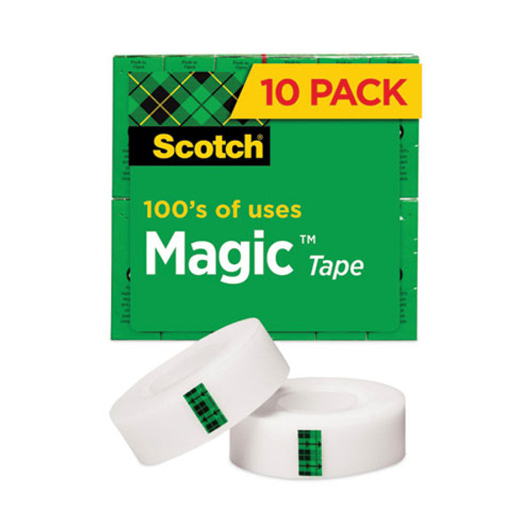 Magic Tape Value Pack, 1" Core, 0.75" X 83.33 Ft, Clear, 10/pack