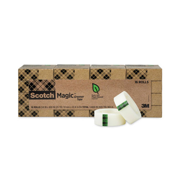 Magic Greener Tape, 1" Core, 0.75" X 75 Ft, Clear, 16/pack