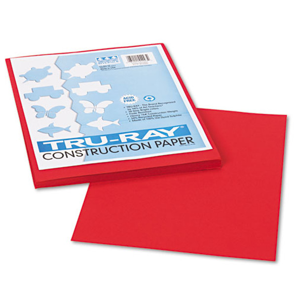 Tru-ray Construction Paper, 76 Lb Text Weight, 9 X 12, Holiday Red, 50/pack