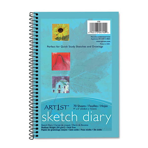 Art1st Sketch Diary, 64 Lb Text Paper Stock, Blue Cover, (70) 9 X 6 Sheets