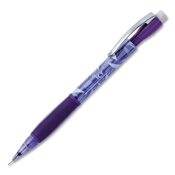 Icy Mechanical Pencil, 0.7 Mm, Hb (#2), Black Lead, Transparent Violet Barrel, Dozen