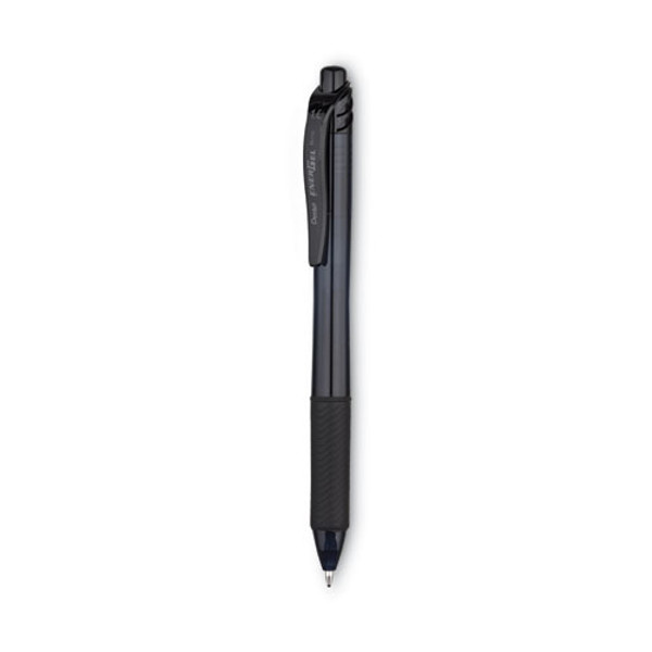 Energel-x Gel Pen, Retractable, Bold 1 Mm, Black Ink, Smoke/black Barrel, Dozen