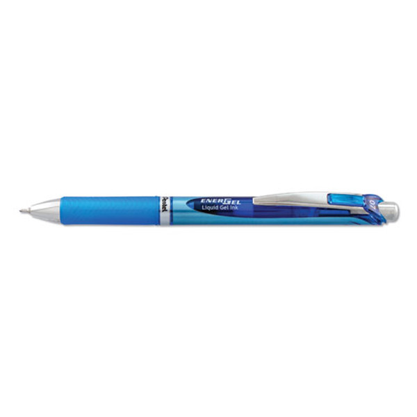 Energel Rtx Gel Pen, Retractable, Medium 0.7 Mm, Blue Ink, Blue/light Blue Barrel