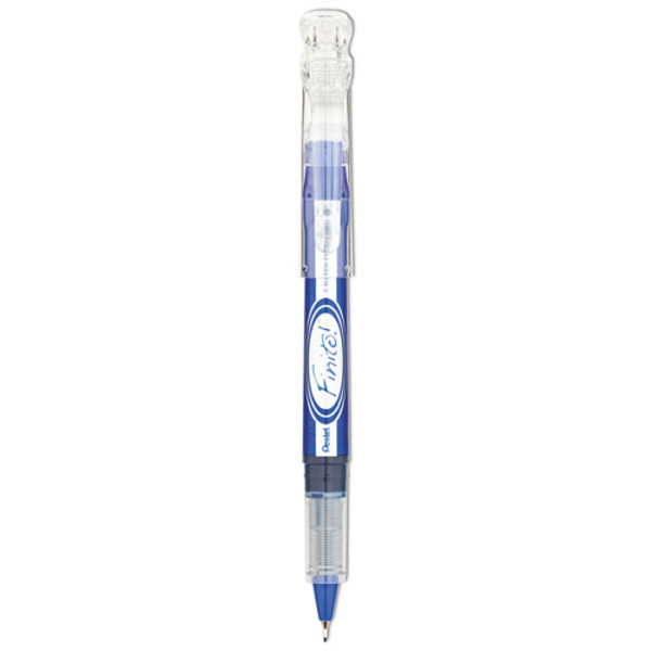 Finito! Porous Point Pen, Stick, Extra-fine 0.4 Mm, Blue Ink, Blue/silver/clear Barrel