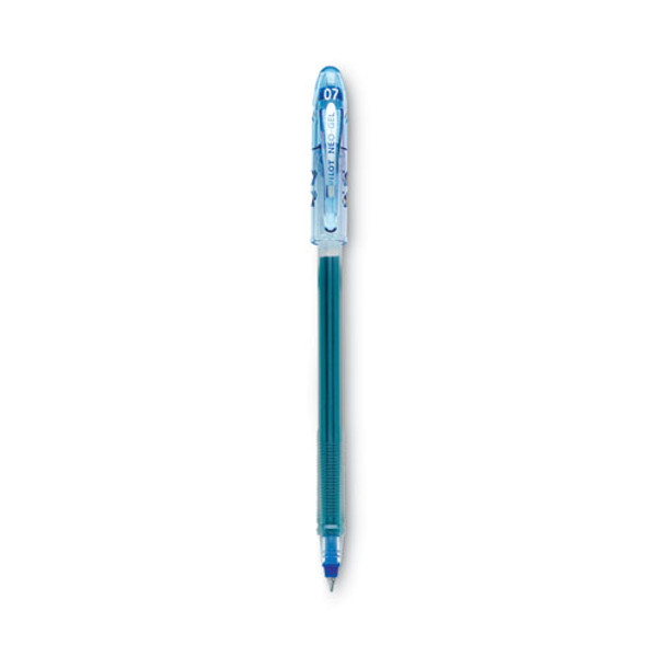 Neo-gel Gel Pen, Stick, Fine 0.7 Mm, Blue Ink, Translucent Blue Barrel, Dozen