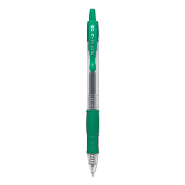 G2 Premium Gel Pen, Retractable, Extra-fine 0.5 Mm, Green Ink, Smoke/green Barrel, Dozen