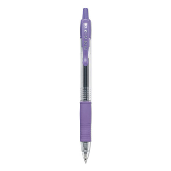 G2 Premium Gel Pen, Retractable, Extra-fine 0.5 Mm, Purple Ink, Smoke/purple Barrel, Dozen