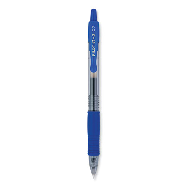 G2 Premium Gel Pen, Retractable, Fine 0.7 Mm, Blue Ink, Smoke/blue Barrel, 2/pack