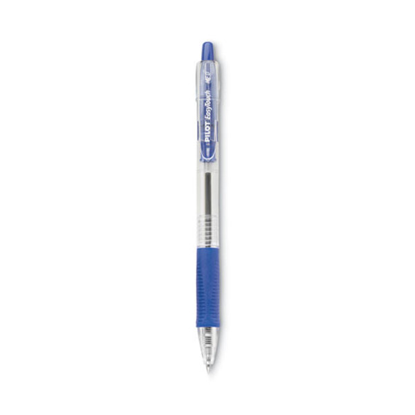Easytouch Ballpoint Pen, Retractable, Medium 1 Mm, Blue Ink, Clear Barrel, Dozen