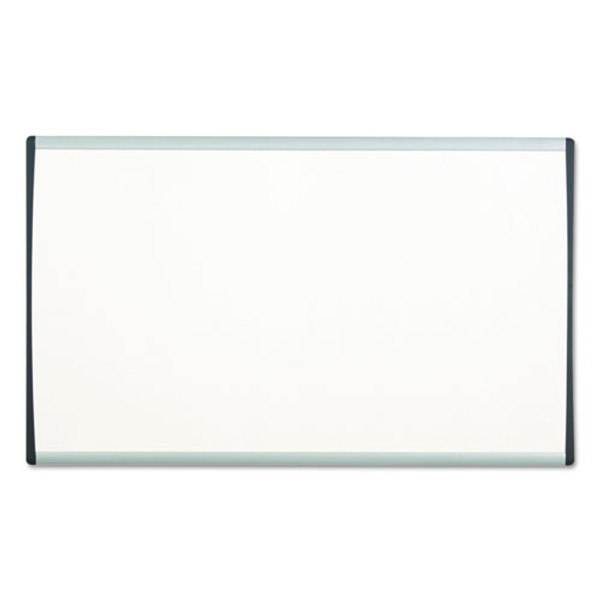 Arc Frame Cubicle Board, Magnetic Dry Erase, 14" X 11", White Surface, Satin Aluminum Frame
