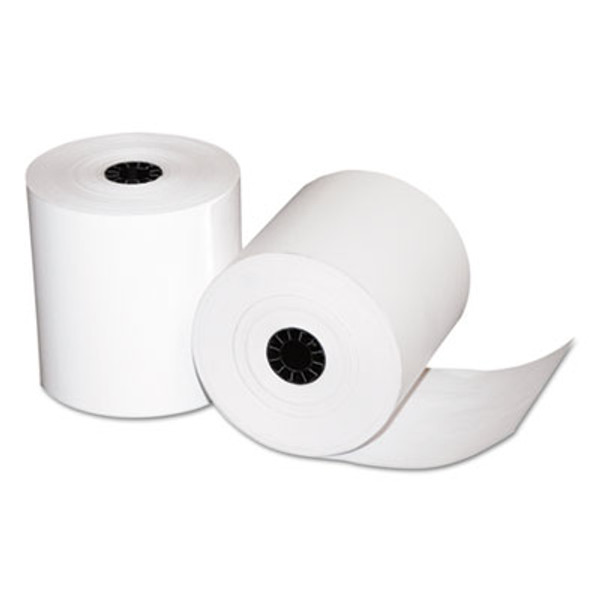 QUA15618 Single-Ply Thermal Cash Register Rolls, 3-1/8" x 273 feet, White, 50/Carton