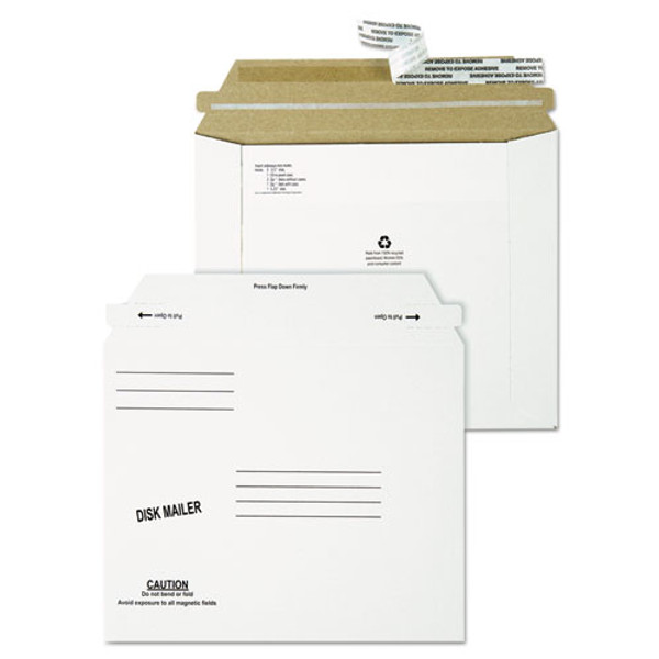 QUA64117 Recycled Redi Strip Economy Disk Mailer, 7 1/2 x 6 1/16, White, 100/Carton