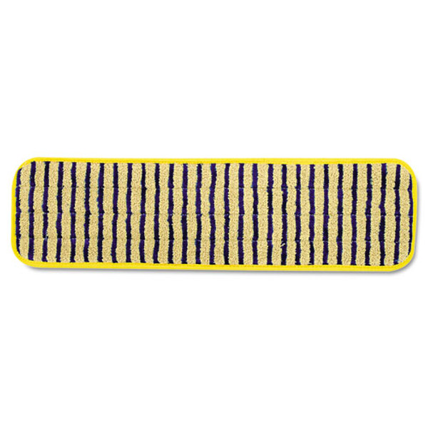 Microfiber Scrubber Pad, Vertical Polyprolene Stripes, 18", Yellow, 6/carton