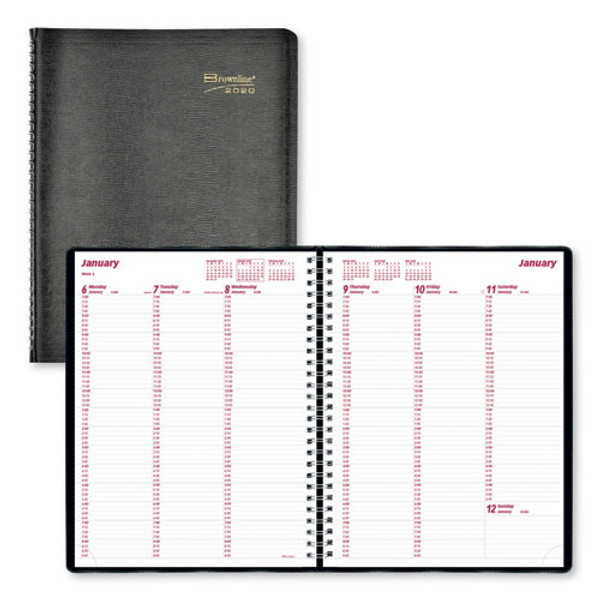 Essential Collection Weekly Appointment Book In Columnar Format, 11 X 8.5, Black Cover, 12-month (jan To Dec): 2024