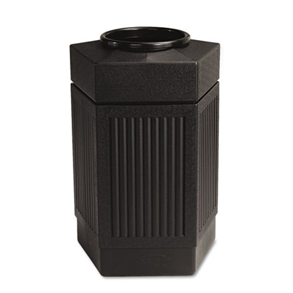 Canmeleon Indoor/outdoor Pentagon Receptacle, 30 Gal, Polyethylene, Black