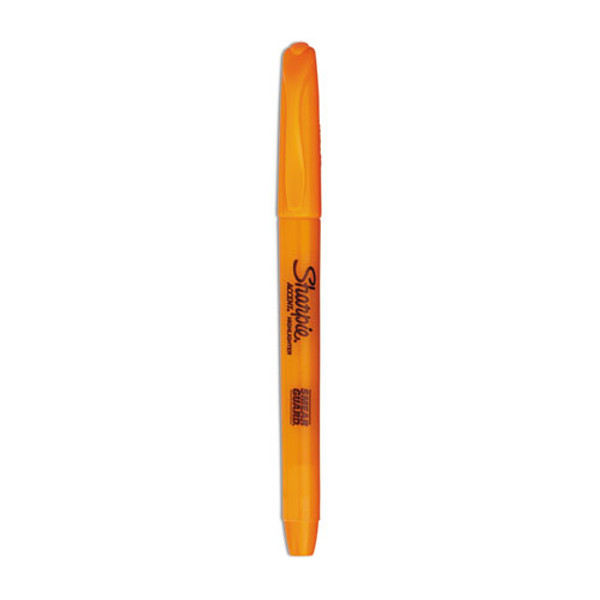 Pocket Style Highlighters, Fluorescent Orange Ink, Chisel Tip, Orange Barrel, Dozen