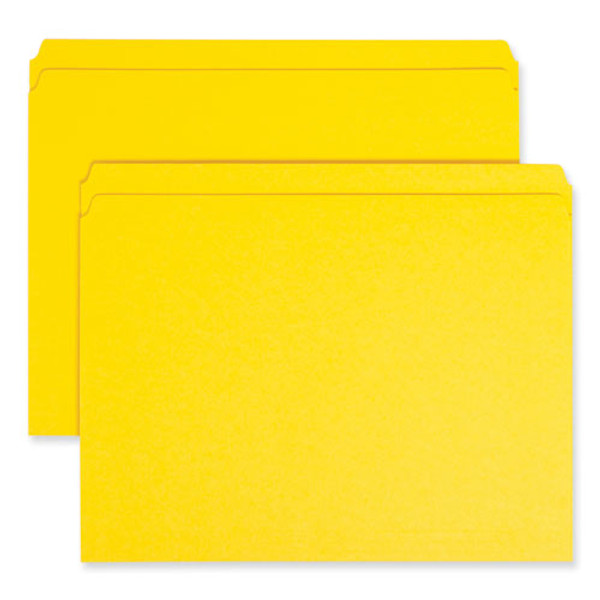 Reinforced Top Tab Colored File Folders, Straight Tabs, Letter Size, 0.75" Expansion, Yellow, 100/box