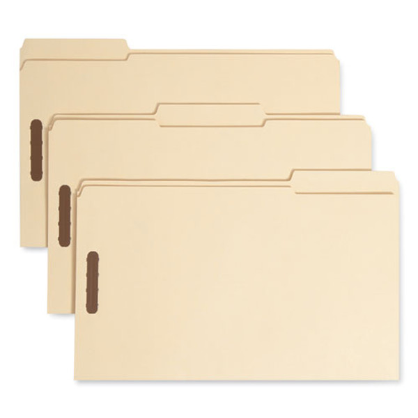 Top Tab Fastener Folders, 1/3-cut Tabs: Assorted, 0.75" Expansion, 2 Fasteners, Letter Size, Manila Exterior, 50/box