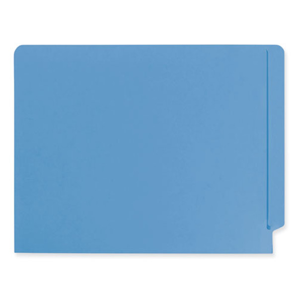 Shelf-master Reinforced End Tab Colored Folders, Straight Tabs, Letter Size, 0.75" Expansion, Blue, 100/box