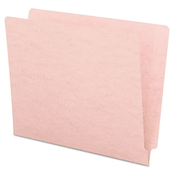 Shelf-master Reinforced End Tab Colored Folders, Straight Tabs, Letter Size, 0.75" Expansion, Pink, 100/box