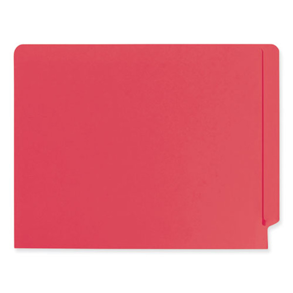 Heavyweight Colored End Tab Fastener Folders, 0.75" Expansion, 2 Fasteners, Letter Size, Red Exterior, 50/box