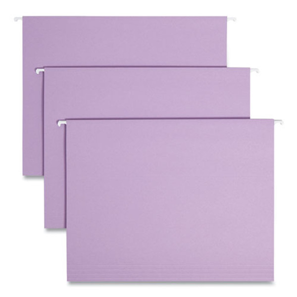 Colored Hanging File Folders With 1/5 Cut Tabs, Letter Size, 1/5-cut Tabs, Lavender, 25/box