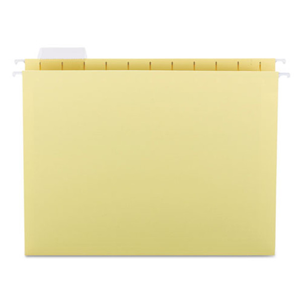 Colored Hanging File Folders With 1/5 Cut Tabs, Letter Size, 1/5-cut Tabs, Yellow, 25/box