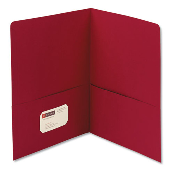 Two-pocket Folder, Textured Paper, 100-sheet Capacity, 11 X 8.5, Red, 25/box