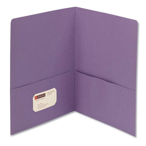 Two-pocket Folder, Textured Paper, 100-sheet Capacity, 11 X 8.5, Lavender, 25/box
