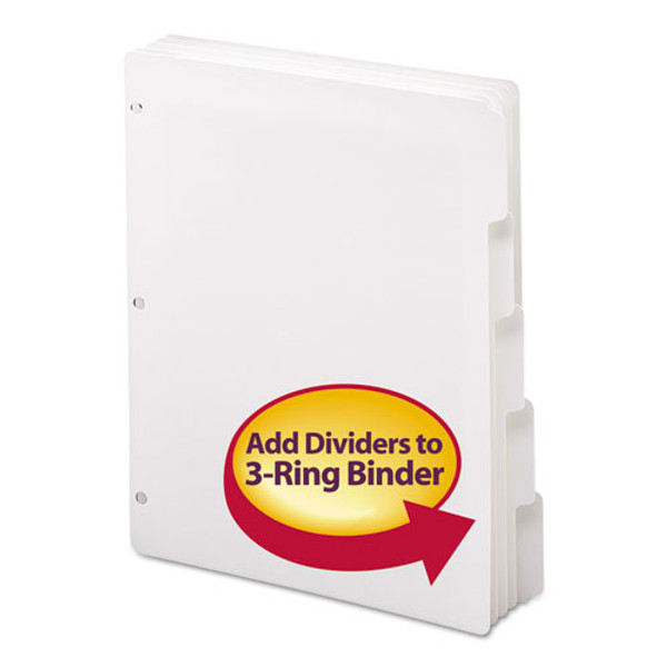 Three-ring Binder Index Divider, 5-tab, 11 X 8.5, White, 20 Sets