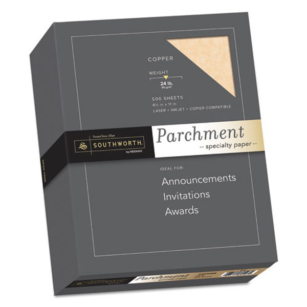 Parchment Specialty Paper, 24 Lb Bond Weight, 8.5 X 11, Copper, 500/box