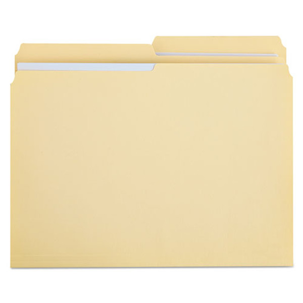 Double-ply Top Tab Manila File Folders, 1/2-cut Tabs: Assorted, Letter Size, 0.75" Expansion, Manila, 100/box