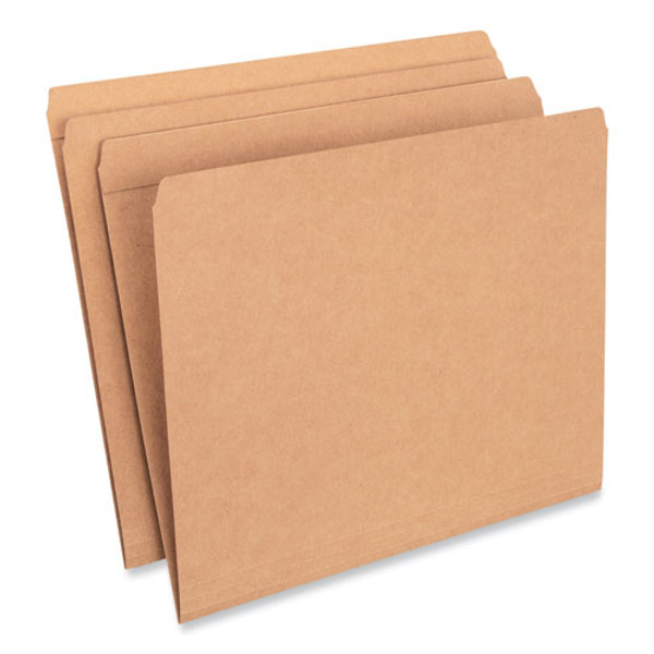 Reinforced Kraft Top Tab File Folders, Straight Tabs, Letter Size, 0.75" Expansion, Brown, 100/box