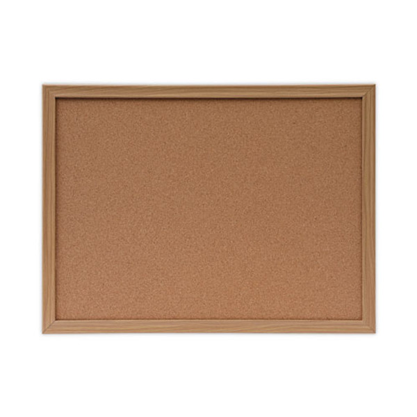 Cork Board With Oak Style Frame, 24 X 18, Tan Surface