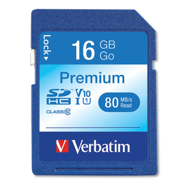 16gb Premium Sdhc Memory Card, Uhs-i V10 U1 Class 10, Up To 80mb/s Read Speed