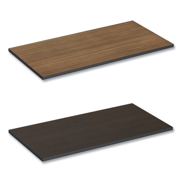 Reversible Laminate Table Top, Rectangular, 47.63w X 23.63d, Espresso/walnut