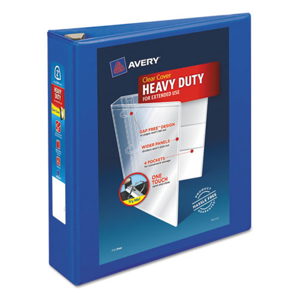 Heavy-duty View Binder With Durahinge And One Touch Ezd Rings, 3 Rings, 2" Capacity, 11 X 8.5, Pacific Blue