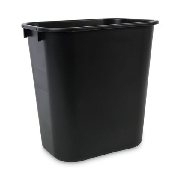 Soft-sided Wastebasket, 14 Qt, Plastic, Black