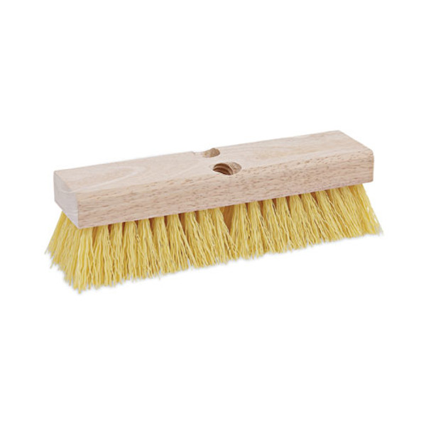 Deck Brush Head, 2" Cream Polypropylene Bristles, 10" Brush