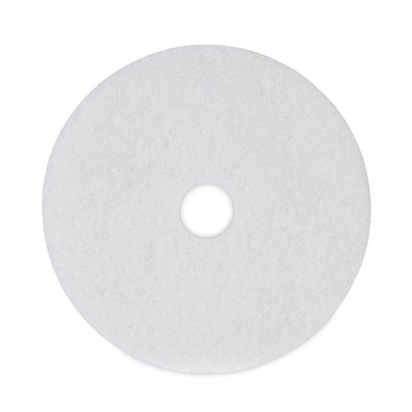 Polishing Floor Pads, 19" Diameter, White, 5/carton