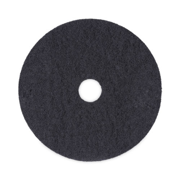 Stripping Floor Pads, 20" Diameter, Black, 5/carton
