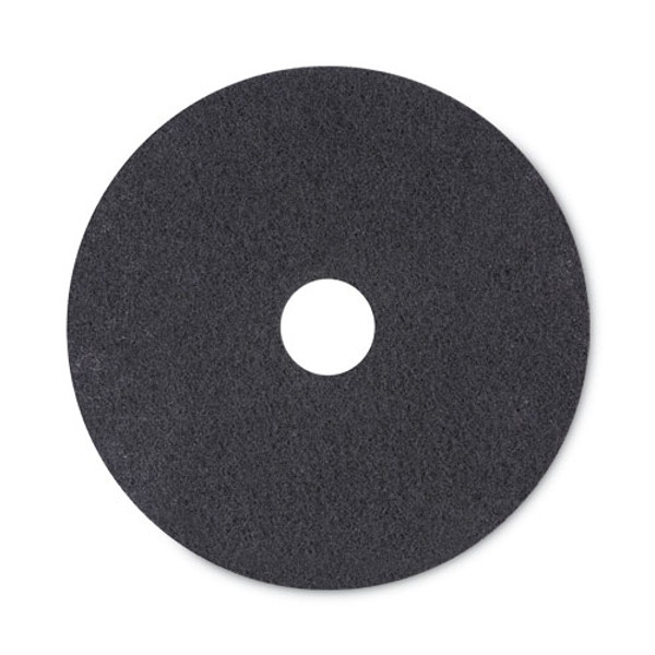 High Performance Stripping Floor Pads, 20" Diameter, Black, 5/carton