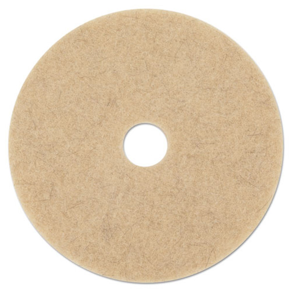 Natural Hog Hair Burnishing Floor Pads, 21" Diameter, Tan, 5/carton