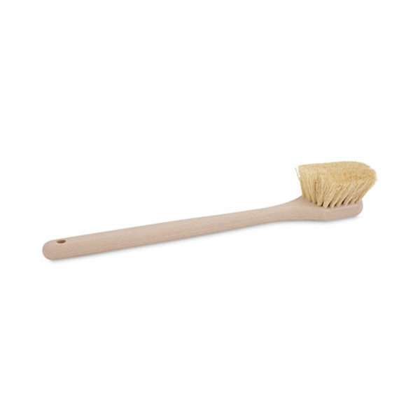 Utility Brush, Cream Tampico Bristles, 5.5" Brush, 14.5" Tan Plastic Handle